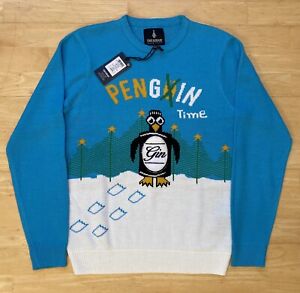 Large 40" inch chest Penguin Gin Pengin Time Ugly Christmas Jumper Sweater Xmas