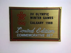 XV Olympische Winterspiele Plakette/Aufkleber Calgary 1988  - Bild 1 von 3