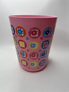 Vintage Retro Flower Power Boho Pink Plastic Trash Van 80s 90s 9.5" Tall - Picture 1 of 9