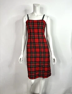 Vtg DOLCE & GABBANA D&G RED PLAID DRESS 40 S - Picture 1 of 6