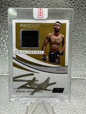 israel adesanya 2021 Immaculate Collection Autograph/game Worn Material 29/49