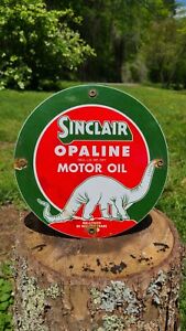 New ListingSinclair Opaline Dino Motor oil vintage gasoline gas pump sign
