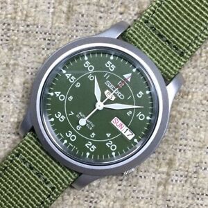 Seiko 5 Military Green Strap Watch SNK805K2 Watch Only +Worldwide Warranty UK*au