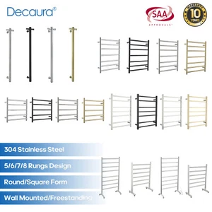 Decaura Heated Towel Rail Rack 304 Stainless Steel Freestanding/Wall Mounted - Picture 1 of 178