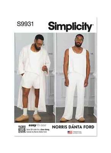 Simplicity Mens Robe Pants & Shorts by Norris Sewing Pattern S9931A (S-XXL) - Picture 1 of 2