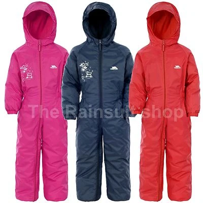 TRESPASS DRIPDROP WATERPROOF ALL IN ONE  SNOW/RAINSUIT BOY OR GIRL 6M TO 8 YRS - Image 1 of 4