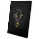 Wolf Dark Gold Skull Grunge Animals SINGLE CANVAS WALL ART Picture Print