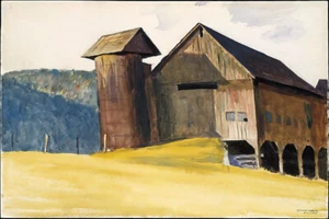 Barn and Silo Vermont - Hopper CANVAS OR PRINT WALL ART - Picture 1 of 1