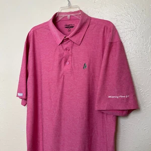 Straight Down Shirt Mens XL Pink Polo Short Sleeve Golf Whispering Pines - Picture 1 of 13