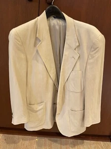 VINTAGE MEN'S 1970s HALSTON ULTRA SUEDE TAN BLAZER CLASSIC JACKET SIZE L - Picture 1 of 11