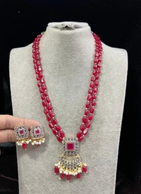 Alloy Gold-plated Green, Long Necklace Set with Drop Earrings for Women and Girl - Image 1 of 3