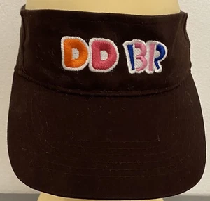 Dunkin Donuts Baskin Robbins Employee Uniform Work  Brown Hat Cap Visor - Picture 1 of 3