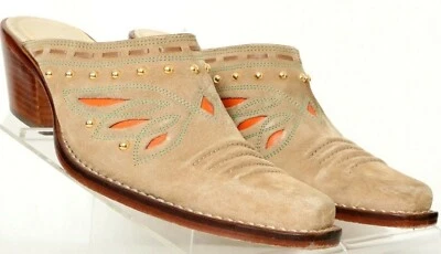 Cole Haan D18363 Morgan Tachonado Incrustación Gamuza Western Mule Bota Zapatos para Mujer 6.5 B Foto 1 de 4