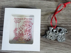 VTG 1992 Wallace Silversmith PEWTER Santa Claus Express Train CHRISTMAS Ornament - Picture 1 of 11