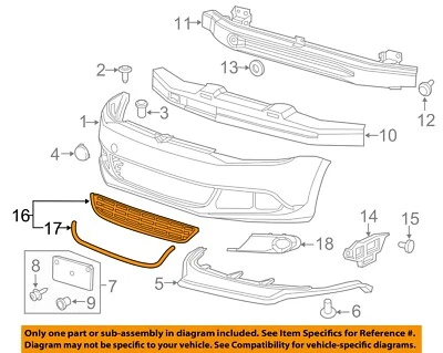 Parachoques delantero VW VOLKSWAGEN OEM Jetta - parrilla inferior inferior 5C68536779B9 Foto 1 de 2