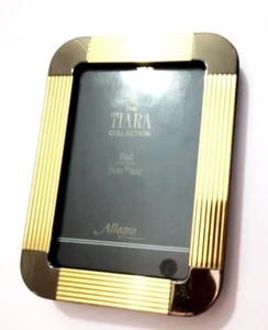 Allegro Brass Photo Frame 3 1/2x5" Tabletop Standing Art Deco Rounded Corners - Picture 1 of 7