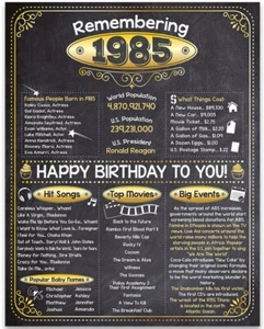 38th Birthday Party Decorations (Thirty-eight) - Remembering The Year 1985 - Picture 1 of 8
