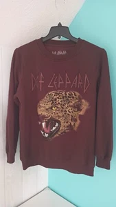 DEF LEPPARD Sweatshirt Herren XL Langarm Rundhalsausschnitt Grafik kastanienbraun - Bild 1 von 6