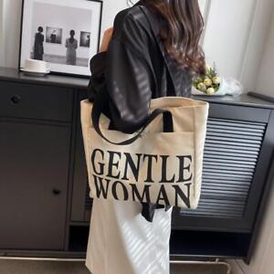 Gentlewoman Women's Large Capacity Single Shoulder Shopping Canvas Tote Bag