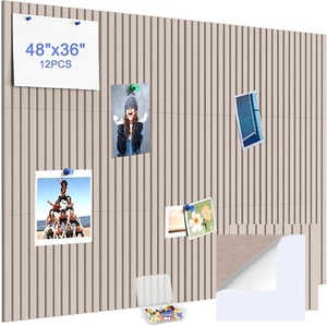Large Felt Cork Board for Wall Office, 12 Pack Cork Bulletin Board Felt Tiles wi - Picture 1 of 12