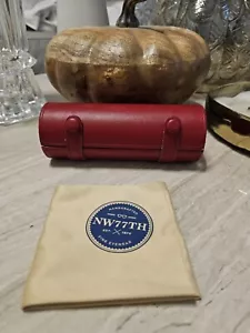 Estuche rígido de cuero rojo artesanal 77th nuevo con etiquetas - Imagen 1 de 7