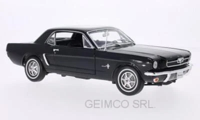 1:18 WELLY Ford Usa Mustang 1/2 Hard-Top 1964 Black WE12519HBK - Immagine 1 di 2