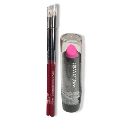 2 Pack- wet n wild Color Icon Lip Liner, Fab Fuchsia & 1 lipstick Nouvea Pink - Image 1 of 3