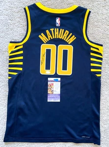 BENNEDICT MATHURIN SIGNED INDIANA PACERS ICON EDITION ARIZONA NBA JERSEY NWT JSA - Picture 1 of 5
