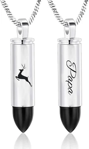 Cremation Jewelry for Ashes Locket Deer Bullet Pendant Urn Necklace for Ashes Ke - Picture 1 of 6