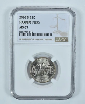 2016-D Washington Quarter Harpers Ferry America The Beautiful MS67 NGC *6622 - Image 1 of 4