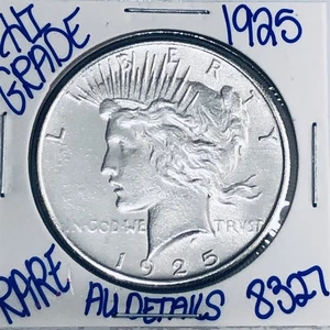 1925 SILVER PEACE DOLLAR AUTHENTIC HI GRADE U.S. MINT COIN FREE SHIPPING 8327 - Picture 1 of 3