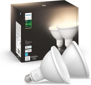 Philips Hue White Par38 Dimmable Smart Outdoor Floodlight 2 Pack Voice Control - Picture 1 of 7