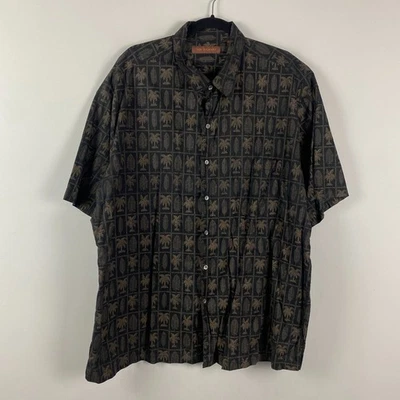Tori Richard гавайская рубашка мужская 2XL хлопок газон черный короткий рукав - Изображение 1 из 4