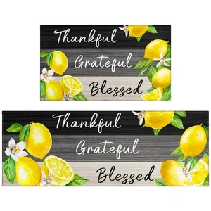 Lemon Kitchen Rugs and Mats Set of 2 Piece Kitchen Decor Decoration Farmhouse... - Picture 1 of 7