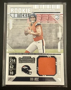 Bo Nix 2024 Panini Contenders Ticket Variation Patch RC #RTS-BNX Broncos (191) - Picture 1 of 2