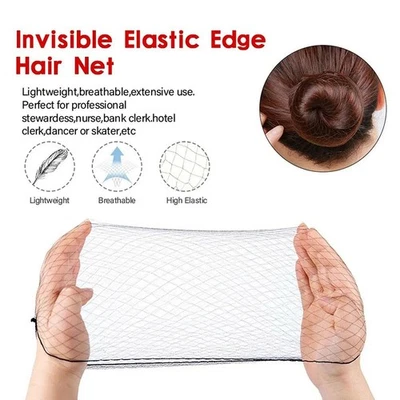 100pcs 22inch Nylon Hairnets Invisible Soft Elastic D3P7 Hair New P2 Lines U1U2 - Image 1 of 4