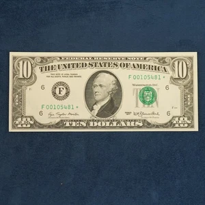 FR 2023-F* $10 1977 Federal Reserve Note US - Star Note Crisp- AU - Picture 1 of 3