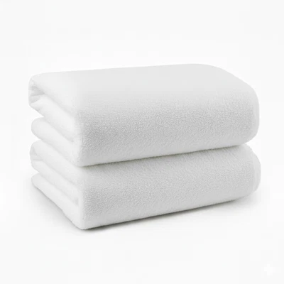 2x White Super Soft Extra Large Jumbo Bath Sheets & Towels, 100% Cotton 500GSM - Image 1 of 4