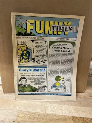Funny Times Newspaper, Magazine  January, 1992  A Monthly Humor Review. Box 280 - Image 1 of 4