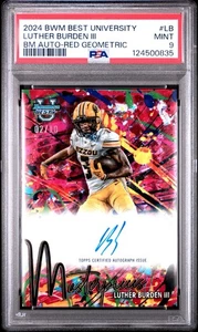 Luther Burden III Auto /10 - Red Geometric - 2024 Bowman Best U - PSA 9 Mint - Picture 1 of 2