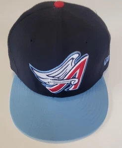 California Angels Hat Cap Fitted Mens 7 1/2 MLB Baseball New Era Navy Blue - Picture 1 of 11