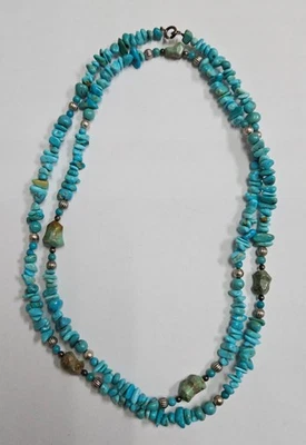 Carolyn Pollack Relios Sterling Silver Turquoise Chip Necklace 36" [115GCB] - Image 1 of 3
