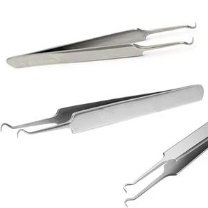 Acne Pimple Spot Remover Curved Clip Blackhead Extractor Stainless Steel Tool - Picture 1 of 11