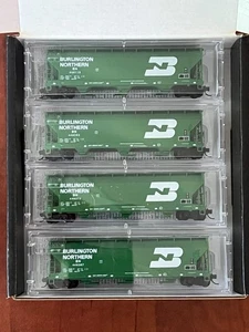 NEW Burlington Northern BN 3-Bay Covered Hopper 4-pack - N Scale (MTL 98300226) - Picture 1 of 9