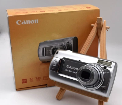 Canon PowerShot A470 7,1 MP Digitalkamera Silber 2GB getestet - Bild 1 von 4