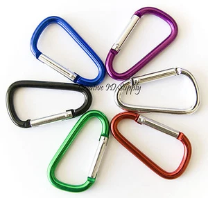 LOT 24 ALUMINUM CARABINER CLIP KEY CHAIN KEY RING HOLDER - 6 COLOR AVAILABLE - Picture 1 of 7