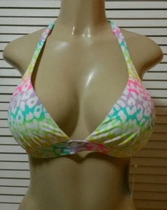 ¡NUEVO! FAMOSO CATÁLOGO Multicolor Triángulo Halter Top Traje de Baño Separado Medio - Imagen 1 de 3