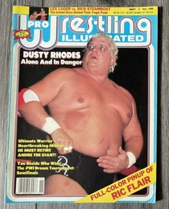 November 1989 PRO WRESTLING ILLUSTRATED PWI ~ Dusty Rhodes; RIC FLAIR POSTER - Picture 1 of 2