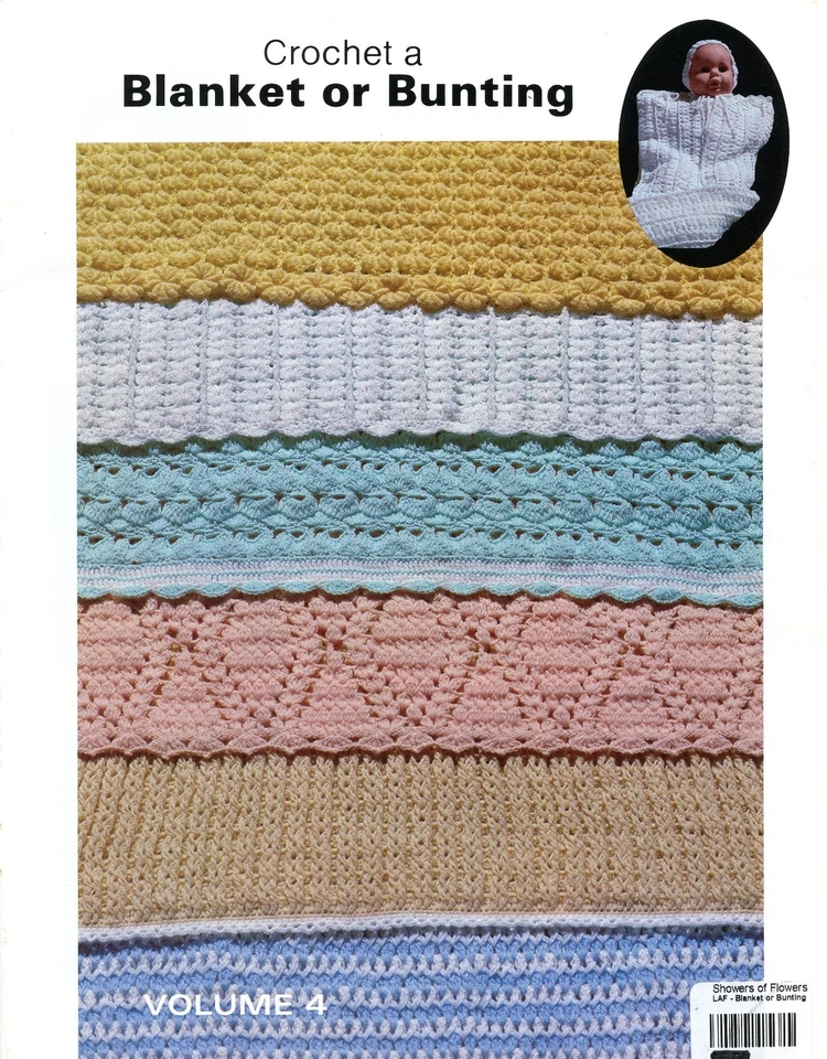 La Fon Volume 4: Crochet A Blanket or Bunting & Booties Vintage Pattern Booklet - Image 1 of 4