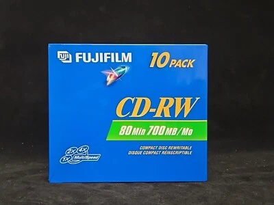 Fujifilm Recordable CD-R 80 Min 700mb Slim Compact Disc Pack of 10 NEW - Image 1 of 4